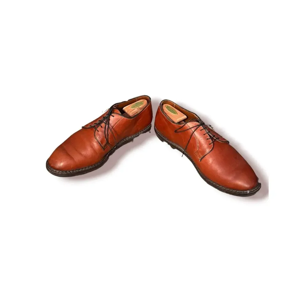Allen Edmonds Badlands‎ Plain Toe Derby Shoes Cognac Brown Leather USA 10 3E